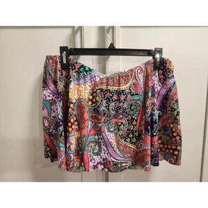 NWT Kenneth Cole Paisley Tummy Control Swim Shorts 1X